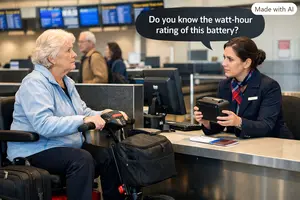 A Senior Lady Checking-in At the Airport