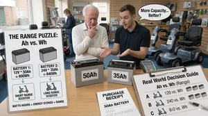 A Senior Gentleman Comparing Battery Capacity