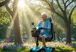 Lady in a Mobility Scooter for Elderly