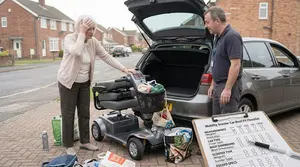 A mobility Scooter Does Not Fit a Senior Lady's Car