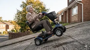 A Mobility Scooter Struggling on a Slopping Driveway