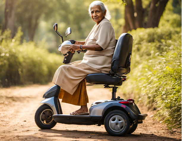 An I(ndian Lady on a Mobility Scooter