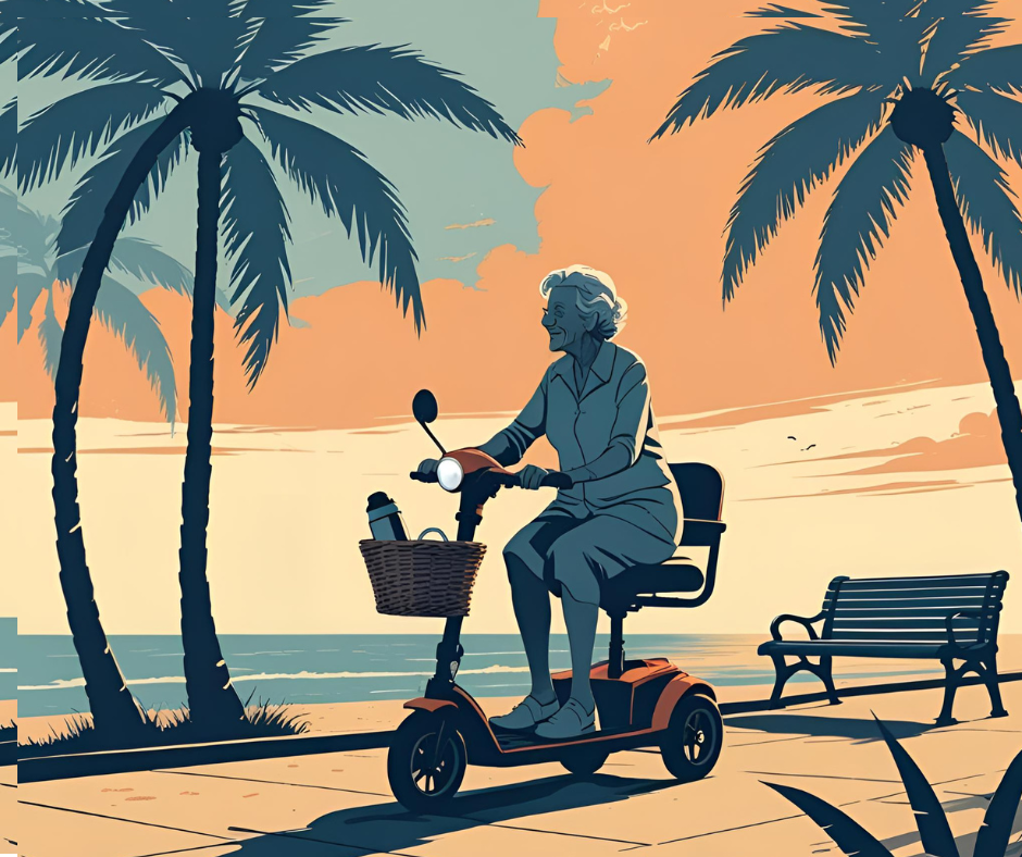 3 Wheel Scooter Sunset