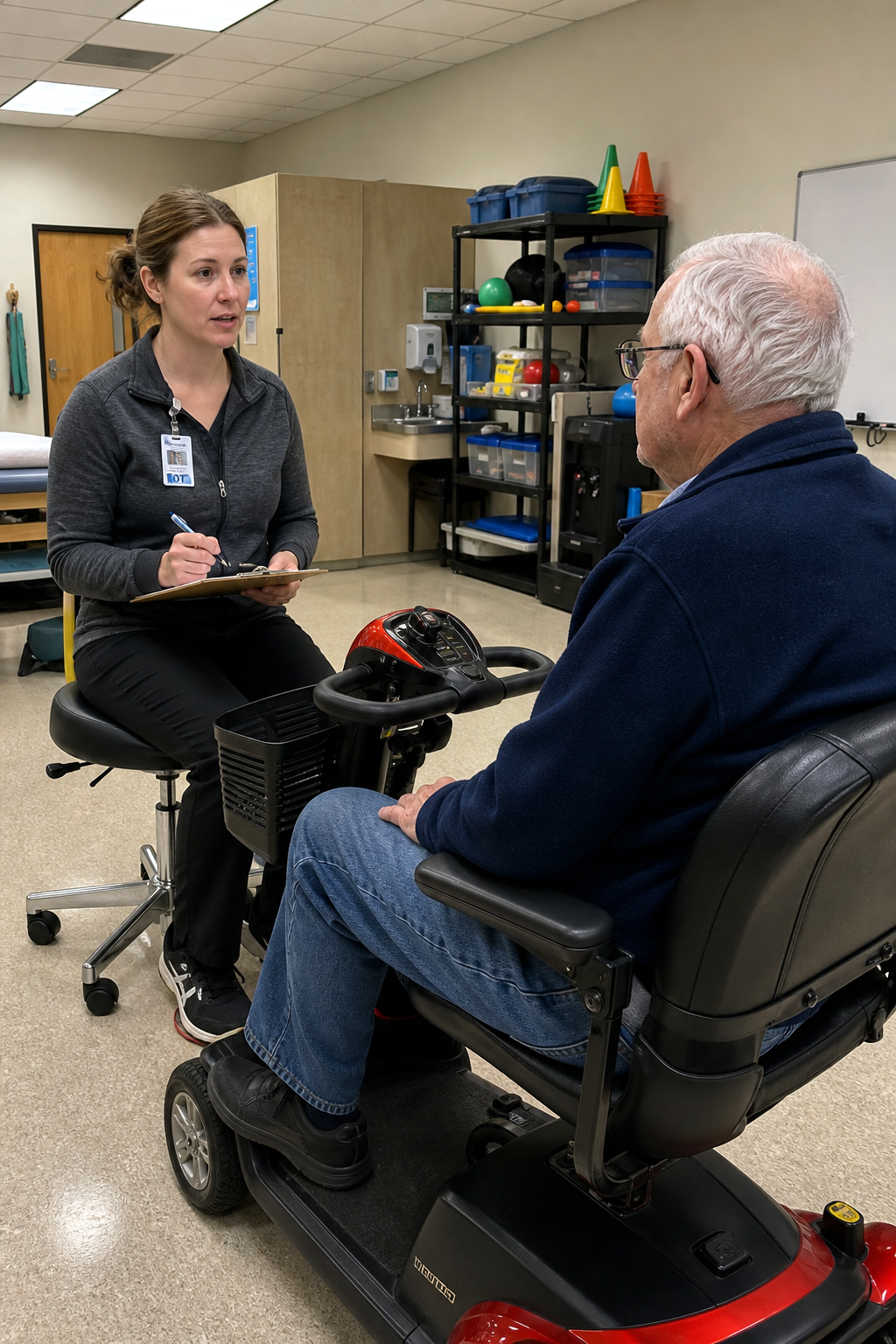 An OT Assessing an Elderly Gentleman