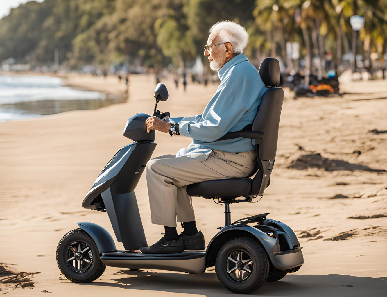 All Terrain Mobility Scooter in the Beach