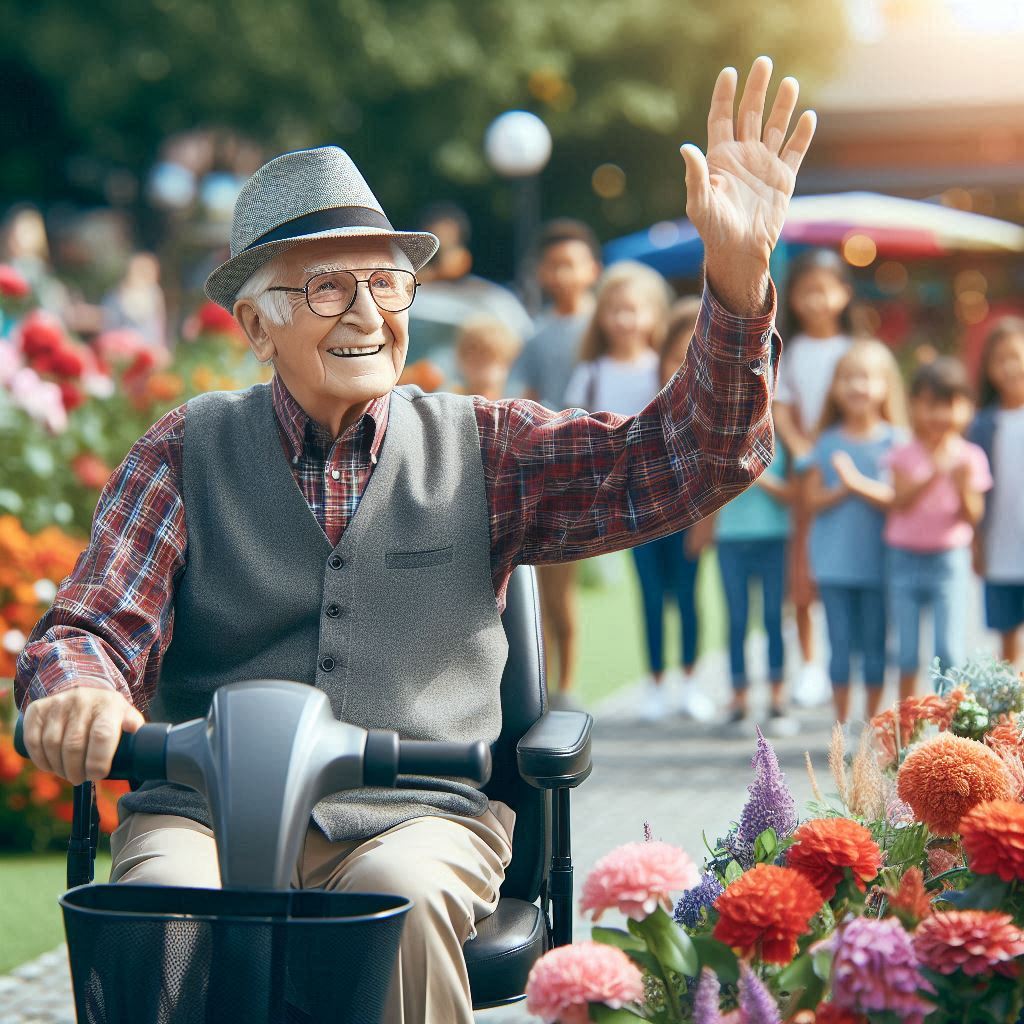 An Senior Gentleman in a Mobility Scooter An Senior Gentleman in a Mobility Scooter