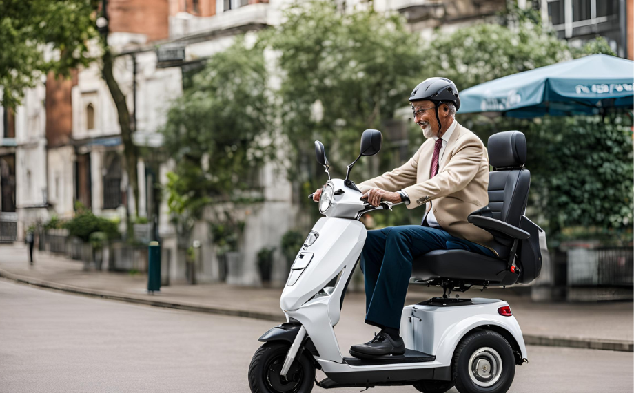 A Gentleman on a Compact Mobility Scooter