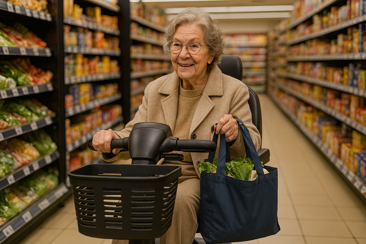 Grocery Shopping on an Electric Scooter Grocery Shopping on an Electric Scooter