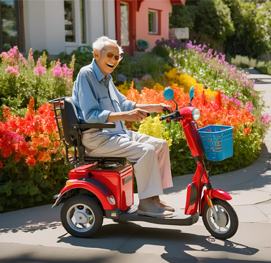 Red Fold and Go Mobility Scooter Red Fold and Go Mobility Scooter
