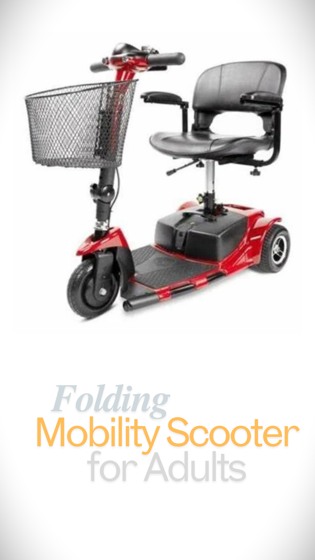 Red Folding Mobility Scooter for Adults