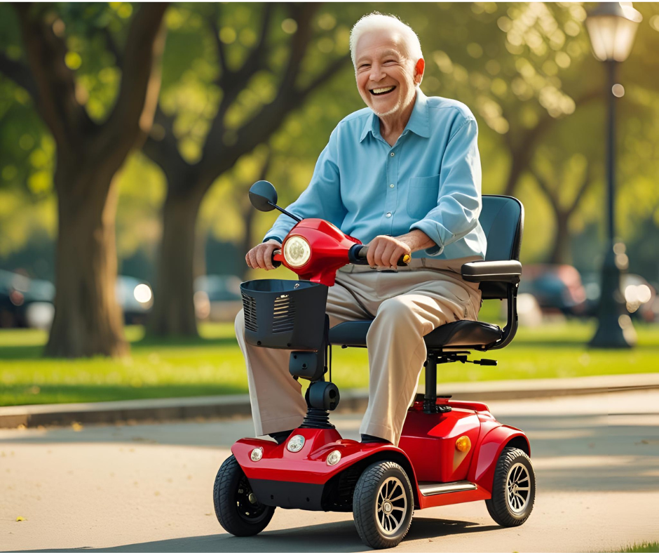 Gentleman on an Electric Mobility Scooter Gentleman on an Electric Mobility Scooter