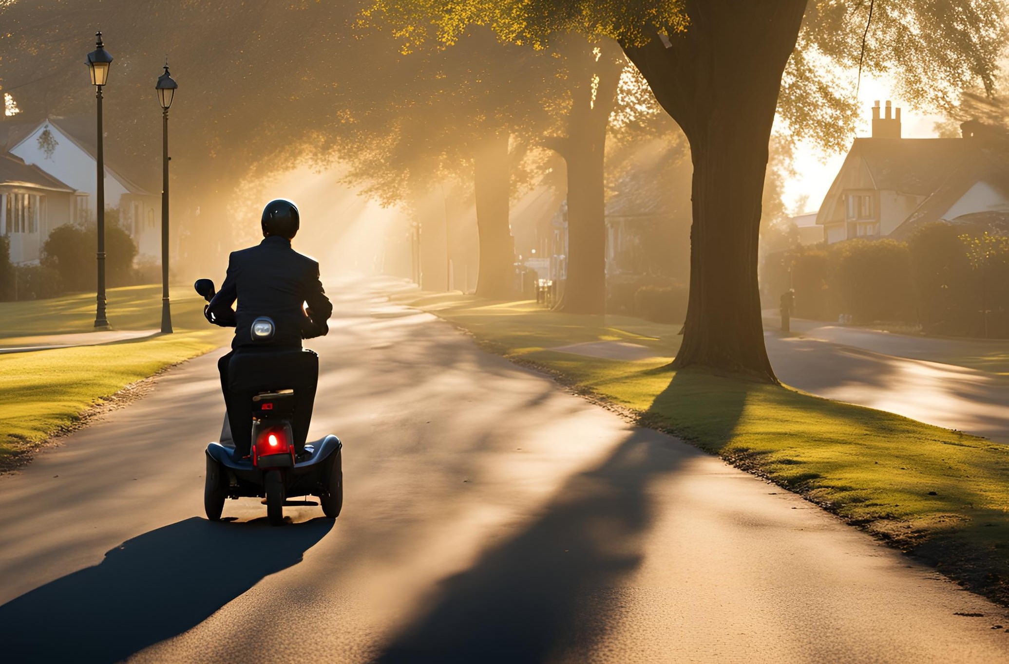 Folding Mobilty Scooter in Sunset