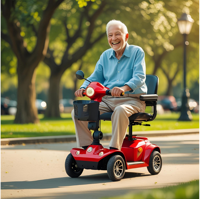 Red Lightweight Mobility Scooter