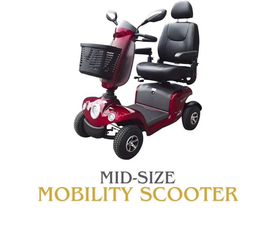Red Mid-Size Mobility Scooter Red Mid-Size Mobility Scooter