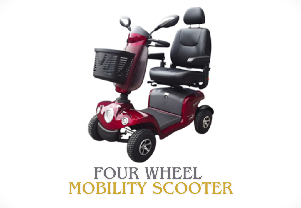 Red Four Wheel Mobility Scooter Red Four Wheel Mobility Scooter