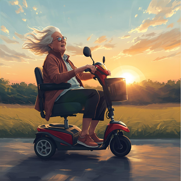 Sunrise on a Mobility Scooter