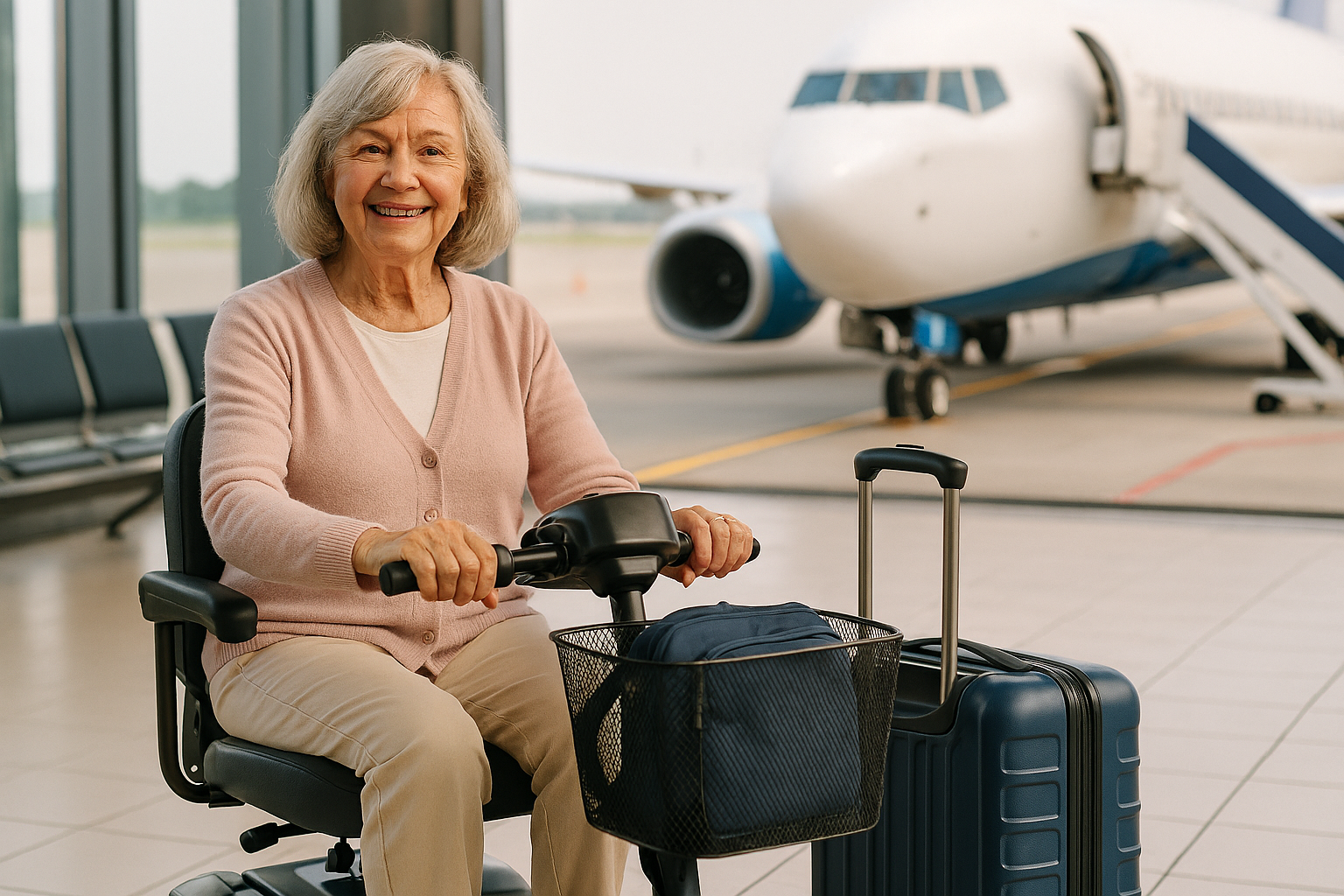Travelling Lady on her Mobility Scooter