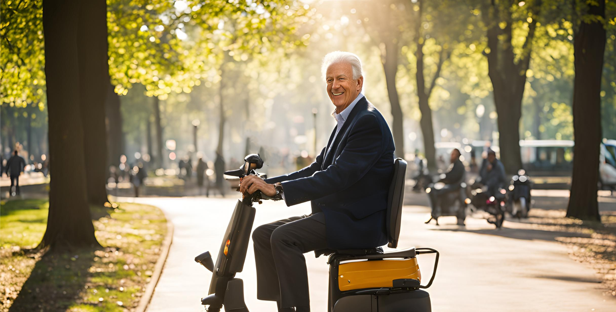 A Gentleman on a Travel Mobility Scooter A Gentleman on a Travel Mobility Scooter