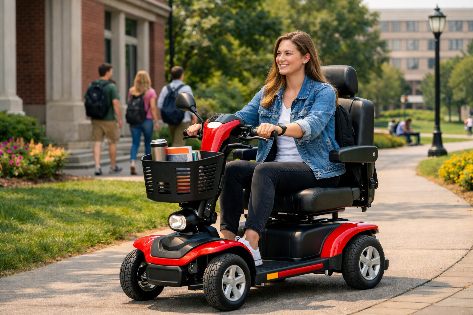 Young Lady on a Scooter for the Disabled
